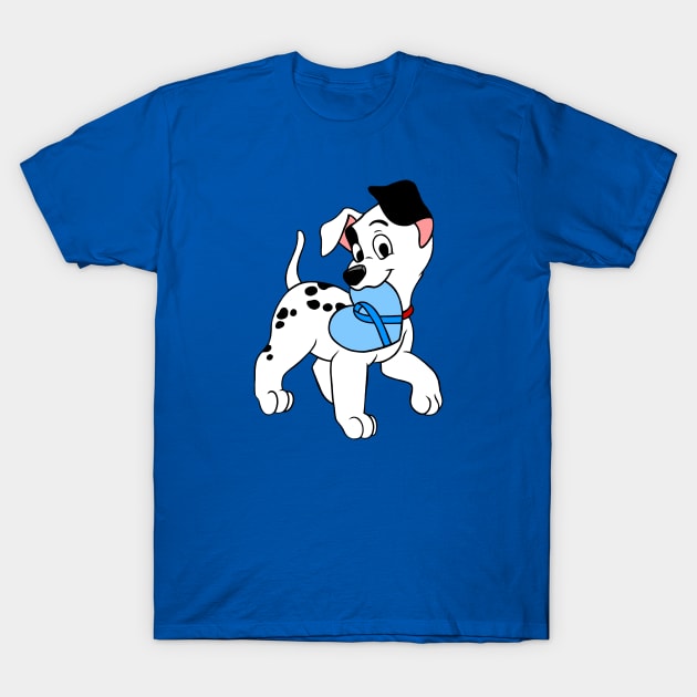 Dalmatian with blue awareness ribbon T-Shirt by CaitlynConnor